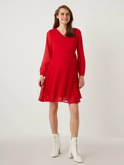 پیراهن میدی زنانه قرمز السی وایکیکی