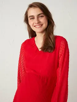 پیراهن میدی زنانه قرمز السی وایکیکی