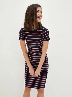 پیراهن میدی زنانه سرمه ای السی وایکیکی