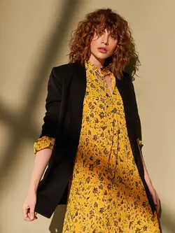 پیراهن میدی زنانه زرد السی وایکیکی