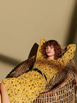 پیراهن میدی زنانه زرد السی وایکیکی