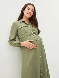 پیراهن میدی زنانه خاکی السی وایکیکی