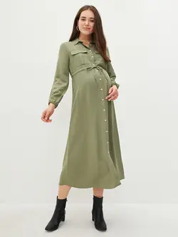 پیراهن میدی زنانه خاکی السی وایکیکی