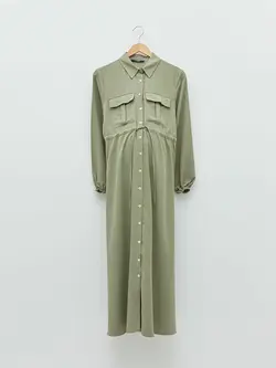 پیراهن میدی زنانه خاکی السی وایکیکی