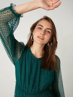 پیراهن میدی زنانه سبز السی وایکیکی