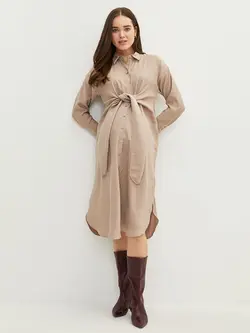 پیراهن میدی زنانه قهوه ای روشن السی وایکیکی