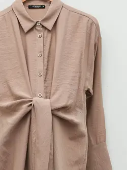 پیراهن میدی زنانه قهوه ای روشن السی وایکیکی