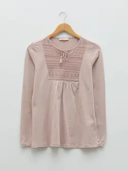 بلوز سایز بزرگ زنانه صورتی السی وایکیکی