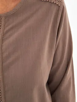 بلوز سایز بزرگ زنانه قهوه ای روشن السی وایکیکی