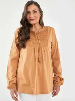 بلوز سایز بزرگ زنانه دارچینی السی وایکیکی