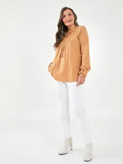 بلوز سایز بزرگ زنانه دارچینی السی وایکیکی