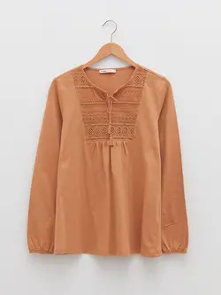 بلوز سایز بزرگ زنانه دارچینی السی وایکیکی