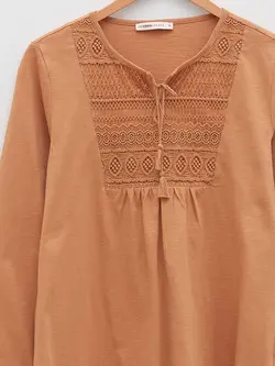 بلوز سایز بزرگ زنانه دارچینی السی وایکیکی