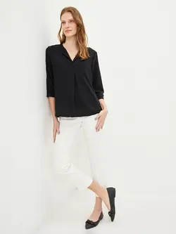 بلوز سایز بزرگ زنانه مشکی السی وایکیکی