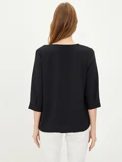 بلوز سایز بزرگ زنانه مشکی السی وایکیکی