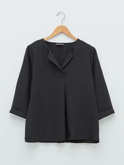 بلوز سایز بزرگ زنانه مشکی السی وایکیکی