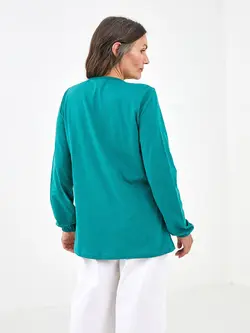 بلوز سایز بزرگ زنانه سرمه ای السی وایکیکی