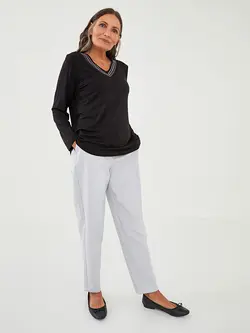 بلوز سایز بزرگ زنانه مشکی السی وایکیکی