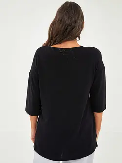 بلوز سایز بزرگ زنانه مشکی السی وایکیکی