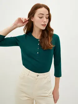 بلوز سایز بزرگ زنانه سبز السی وایکیکی