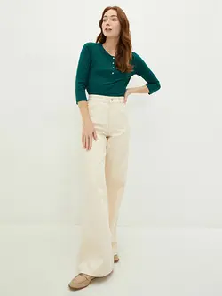 بلوز سایز بزرگ زنانه سبز السی وایکیکی