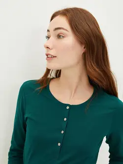 بلوز سایز بزرگ زنانه سبز السی وایکیکی