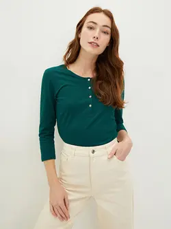 بلوز سایز بزرگ زنانه سبز السی وایکیکی