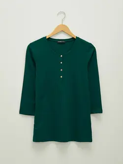 بلوز سایز بزرگ زنانه سبز السی وایکیکی