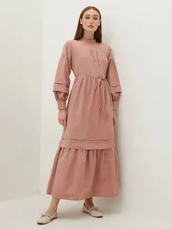 پیراهن سایز بزرگ زنانه صورتی السی وایکیکی
