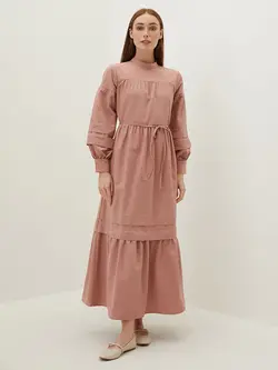 پیراهن سایز بزرگ زنانه صورتی السی وایکیکی