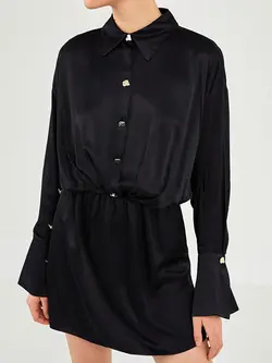 پیراهن سایز بزرگ زنانه مشکی السی وایکیکی