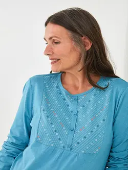 بلوز سایز بزرگ زنانه فیروزه ای السی وایکیکی