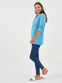 بلوز سایز بزرگ زنانه فیروزه ای السی وایکیکی