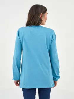 بلوز سایز بزرگ زنانه فیروزه ای السی وایکیکی
