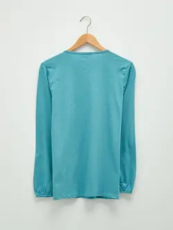 بلوز سایز بزرگ زنانه فیروزه ای السی وایکیکی