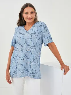 بلوز سایز بزرگ زنانه آبی السی وایکیکی