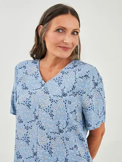 بلوز سایز بزرگ زنانه آبی السی وایکیکی