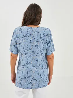 بلوز سایز بزرگ زنانه آبی السی وایکیکی