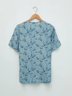 بلوز سایز بزرگ زنانه آبی السی وایکیکی