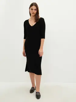 پیراهن سایز بزرگ زنانه مشکی السی وایکیکی