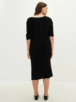 پیراهن سایز بزرگ زنانه مشکی السی وایکیکی