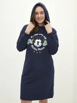 پیراهن سایز بزرگ زنانه سرمه ای السی وایکیکی