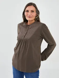 بلوز سایز بزرگ زنانه خاکی السی وایکیکی