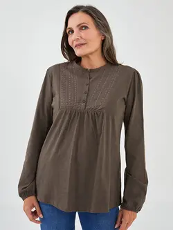 بلوز سایز بزرگ زنانه خاکی السی وایکیکی