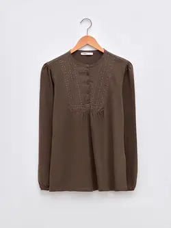 بلوز سایز بزرگ زنانه خاکی السی وایکیکی