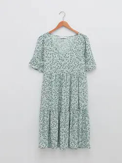 پیراهن سایز بزرگ زنانه خاکی السی وایکیکی