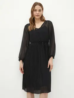 پیراهن سایز بزرگ زنانه مشکی السی وایکیکی