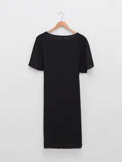 پیراهن سایز بزرگ زنانه مشکی السی وایکیکی