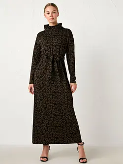 پیراهن سایز بزرگ زنانه قهوه ای السی وایکیکی