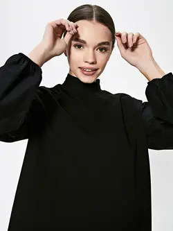 پیراهن سایز بزرگ زنانه مشکی السی وایکیکی